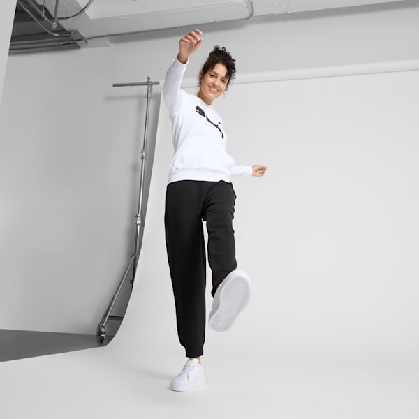 Sudadera con capucha Essentials con logotipo grande de gato para mujer, PUMA White, extralarge