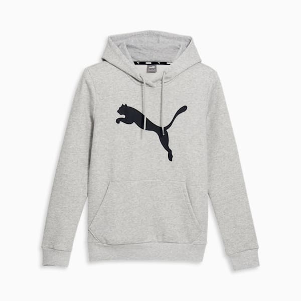 Sudadera con capucha Essentials con logotipo grande de gato para mujer, Light Gray Heather, extralarge