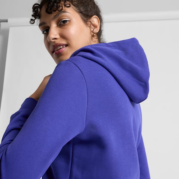 Sudadera con capucha Essentials con logotipo grande de gato para mujer, Lapis Lazuli, extralarge