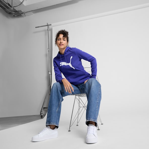 Sudadera con capucha Essentials con logotipo grande de gato para mujer, Lapis Lazuli, extralarge