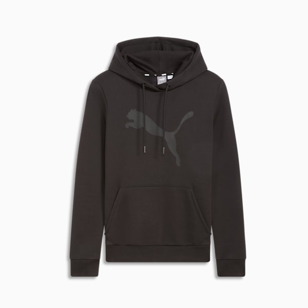 Sudadera con capucha Essentials con logotipo grande de gato para mujer, PUMA Black-PUMA Black, extralarge