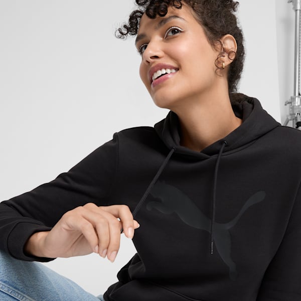 Essentials Big Cat Logo Women's Hoodie, PUMA Black-PUMA Black, extralarge