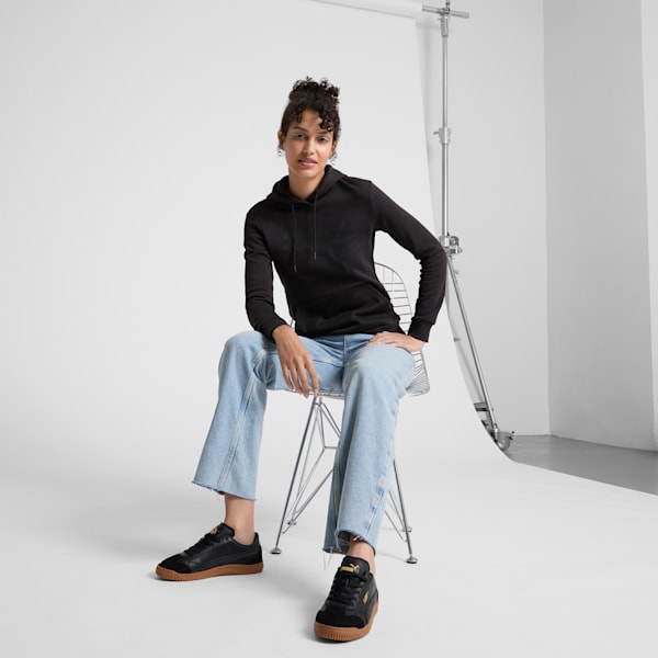 Sudadera con capucha Essentials con logotipo grande de gato para mujer, PUMA Black-PUMA Black, extralarge
