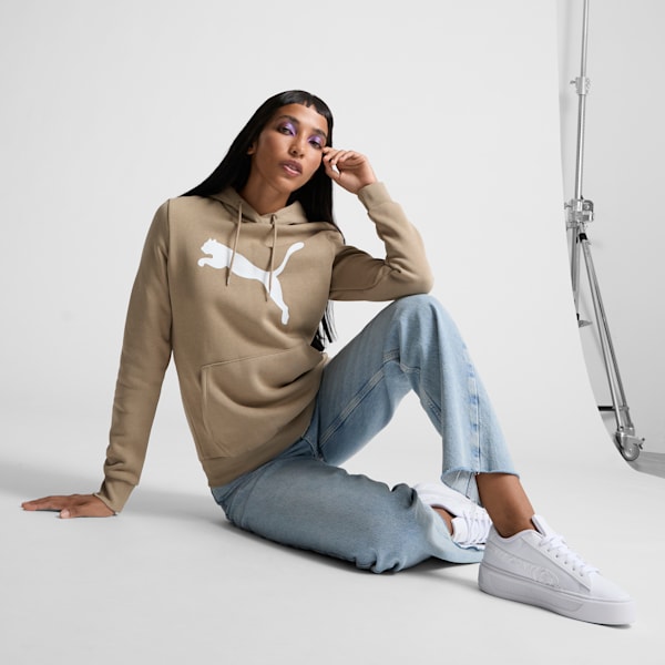 Sudadera con capucha Essentials con logotipo grande de gato para mujer, Oak Branch, extralarge