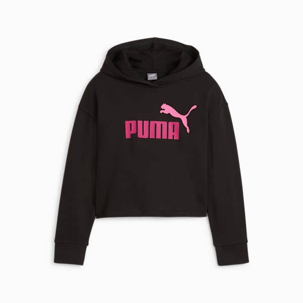 ESS+ 2Col Logo Big Kids' Hoodie, PUMA Black, extralarge