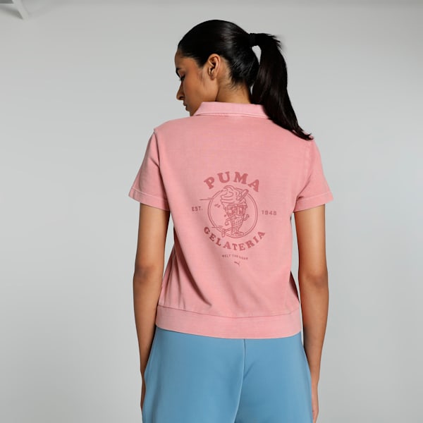 Women's Classics Graphic Polo, Rose Quartz, extralarge-IND