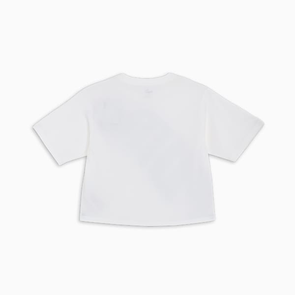 ウィメンズ プーマ パワー MX SS クロップド 半袖 Tシャツ, PUMA White-Silver Mist, extralarge-JPN