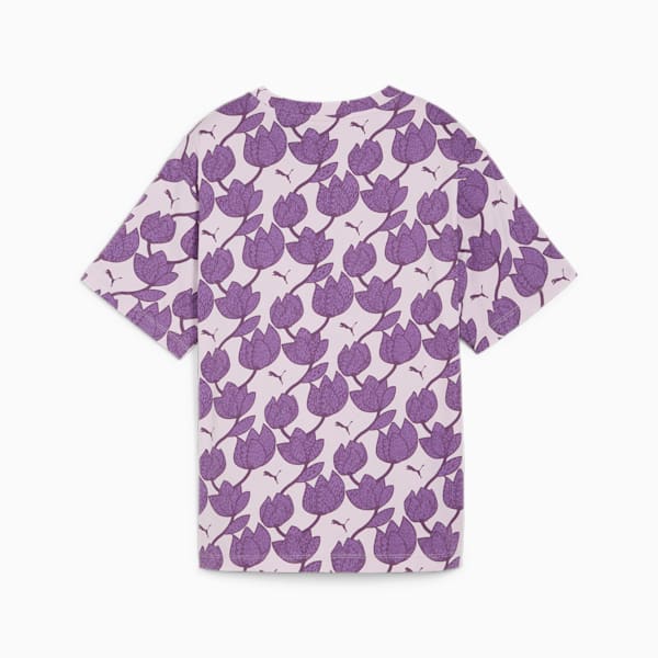 ウィメンズ ESS+ ブロッサム AOP 半袖 Tシャツ, Grape Mist, extralarge-JPN
