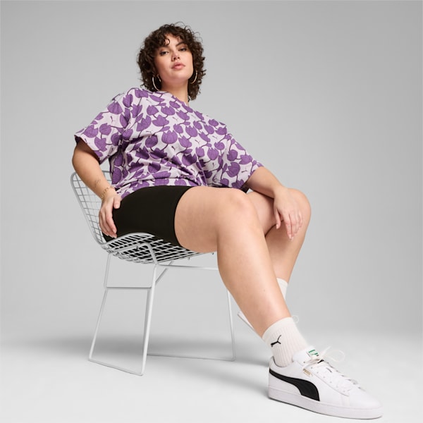 ウィメンズ ESS+ ブロッサム AOP 半袖 Tシャツ, Grape Mist, extralarge-JPN