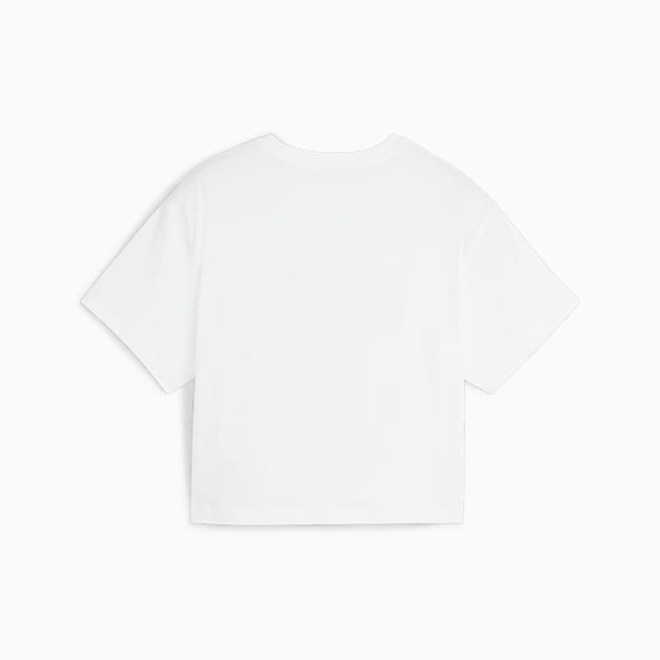 キッズ ガールズ ロゴ クロップド 半袖 Tシャツ 120-160cm, PUMA White-print, extralarge-JPN