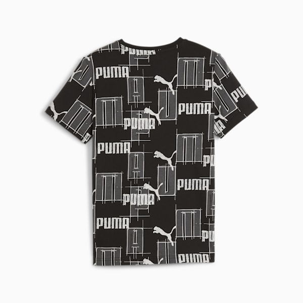 キッズ ボーイズ ESSプラス ロゴ LAB AOP 半袖 Tシャツ 120-160cm, PUMA Black, extralarge-JPN