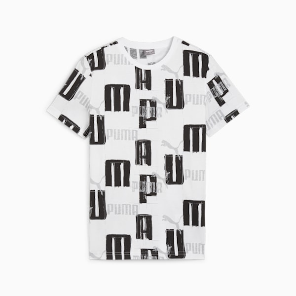 キッズ ボーイズ ESSプラス ロゴ LAB AOP 半袖 Tシャツ 120-160cm, PUMA White, extralarge-JPN