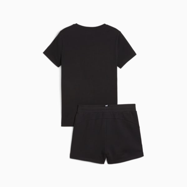 キッズ ガールズ ブロッサム 半袖 Tシャツ ショーツ セット 120-160cm, PUMA Black, extralarge-JPN