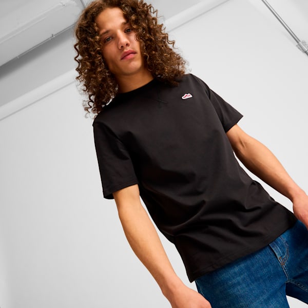 Suede Logo Men's Tee, PUMA Black, extralarge