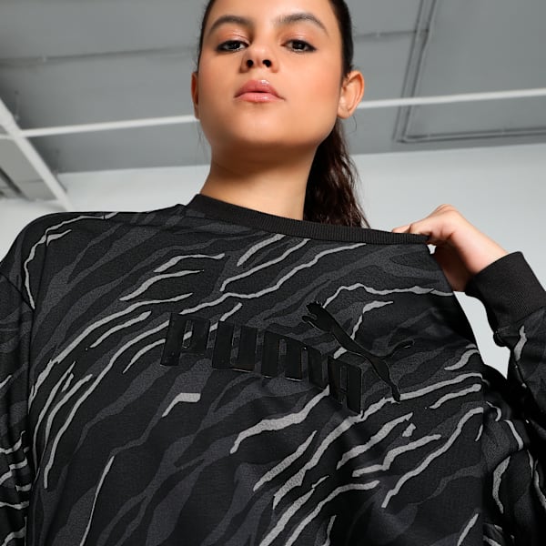 ANIMAL Graphic Women's Relaxed Fit Crew-Neck Sweatshirt, PUMA Black, extralarge-IND