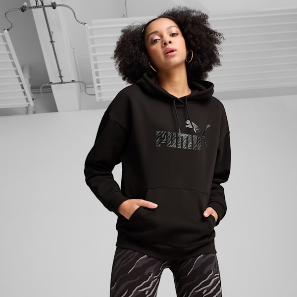 ESS+ ANIMAL Women's Hoodie, PUMA Black, extralarge