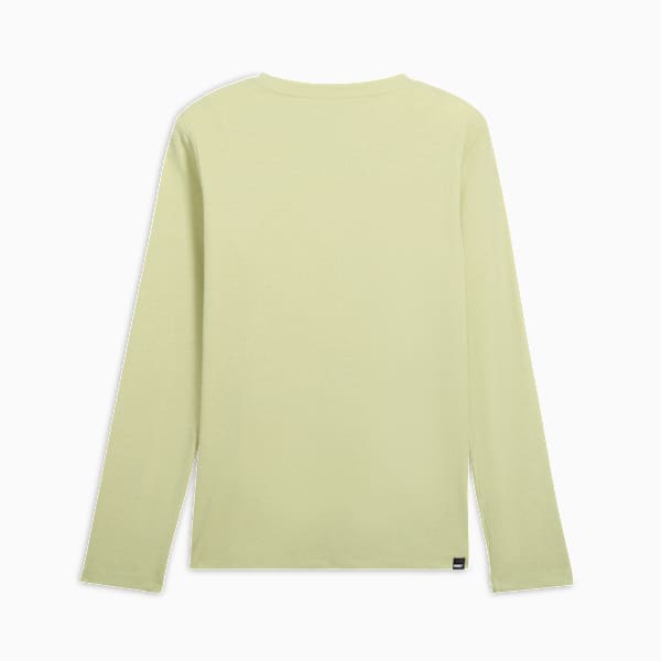 PUMA Elevated Essentials Women's Long Sleeve Tee, Pistachio Green, extralarge