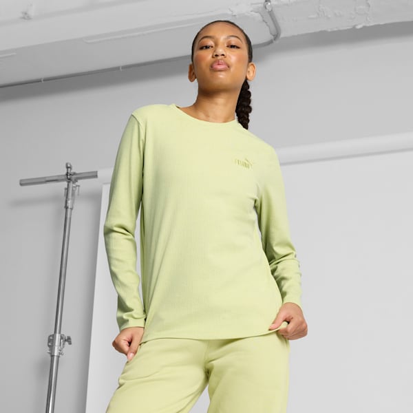 ESS ELEVATED Women's Long Sleeve Top, Pistachio Green, extralarge