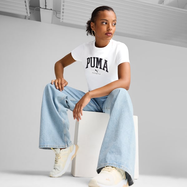 PUMA SQUAD Women's Graphic Tee, PUMA White, extralarge