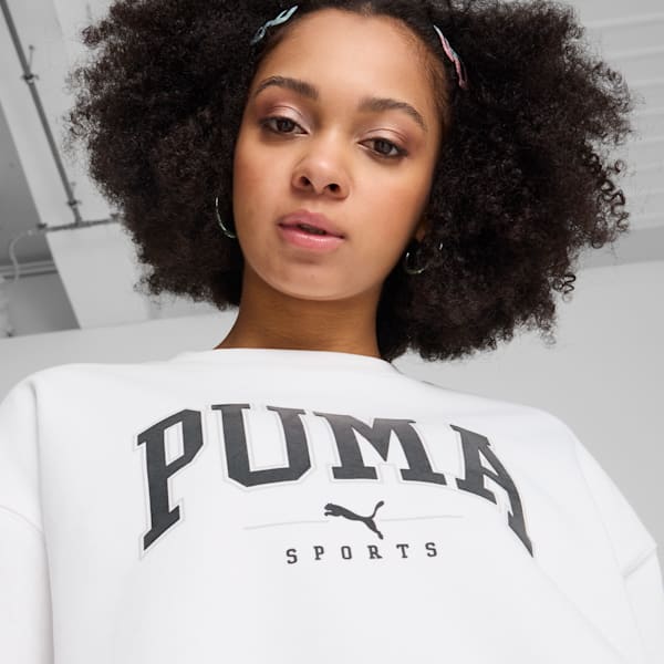 PUMA SQUAD Women's Full-Length Crewneck, PUMA White, extralarge