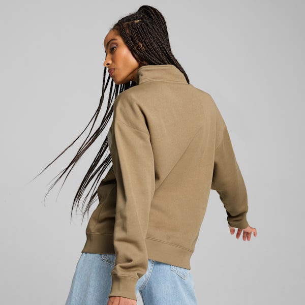 Sudadera de cuello con cremallera para mujer PUMA SQUAD, Oak Branch, extralarge
