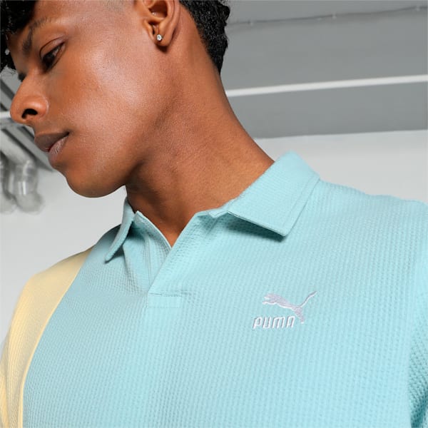 Men's Classics Seersucker Polo, Turquoise Surf, extralarge-IND