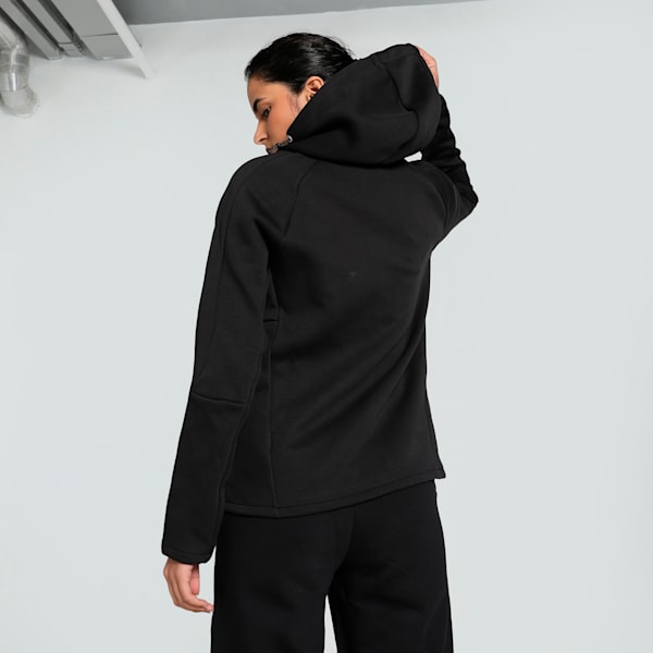EVOSTRIPE Women's Full-Zip Hoodie, PUMA Black, extralarge-IND