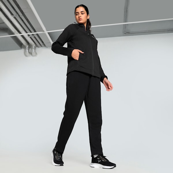 EVOSTRIPE Women's Full-Zip Hoodie, PUMA Black, extralarge-IND