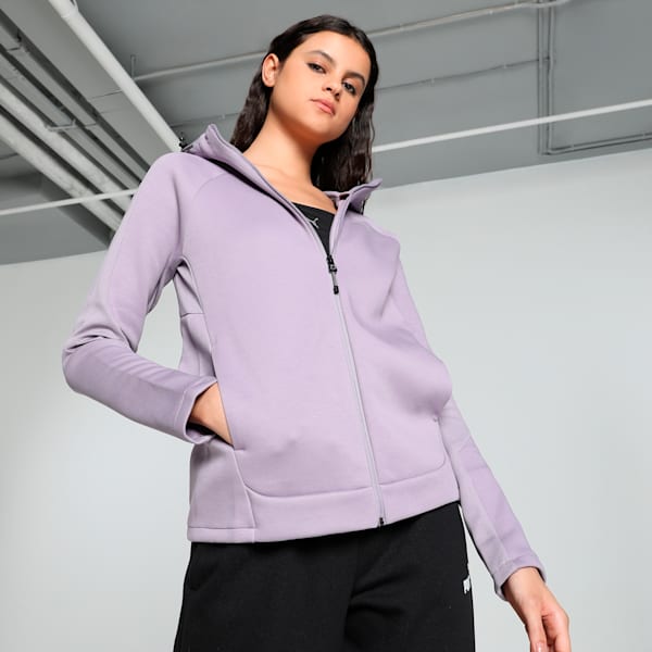 EVOSTRIPE Women's Full-Zip Hoodie, Pale Plum, extralarge-IND
