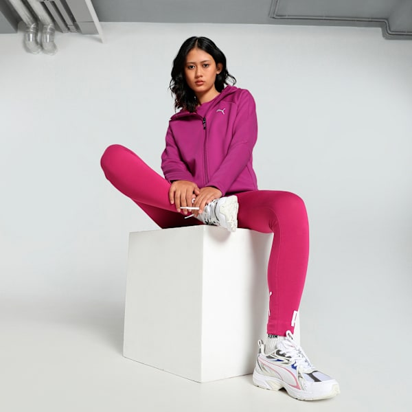 EVOSTRIPE Full-Zip Women's Hoodie, Magenta Gleam, extralarge-IND