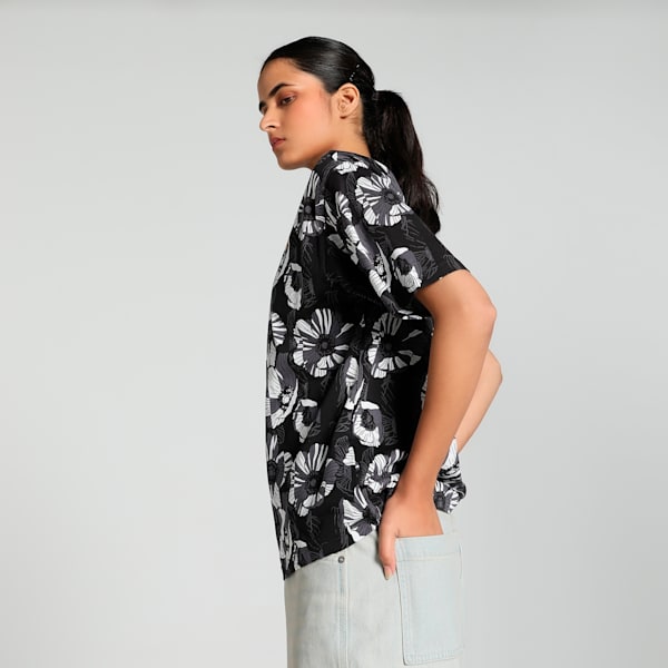 CLASS ACT Graphic Women's Relaxed Fit Tee, PUMA Black, extralarge-IND