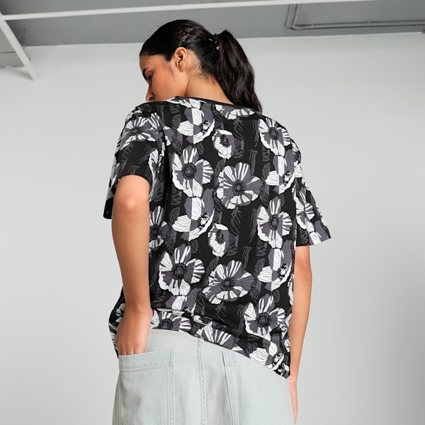 CLASS ACT Graphic Women's Relaxed Fit Tee, PUMA Black, extralarge-IND