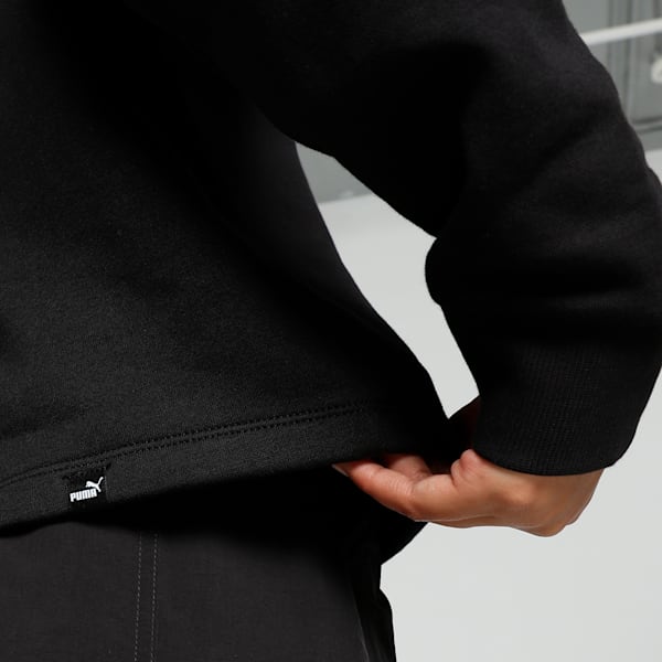 CLASS ACT Women's Relaxed Fit Crew Neck Sweatshirt, PUMA Black, extralarge-IND