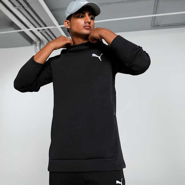 EVOSTRIPE Men's Slim Fit Hoodie, PUMA Black, extralarge-IND