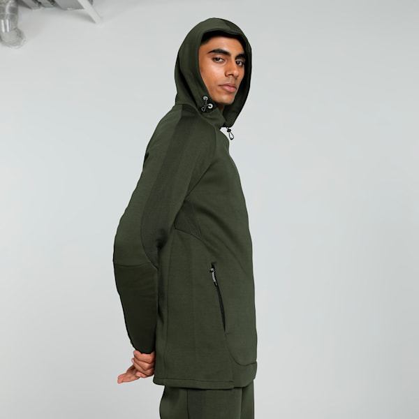 EVOSTRIPE Men's Slim Fit Hoodie, Dark Olive, extralarge-IND
