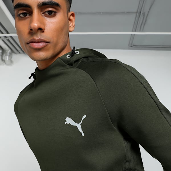 EVOSTRIPE Men's Slim Fit Hoodie, Dark Olive, extralarge-IND
