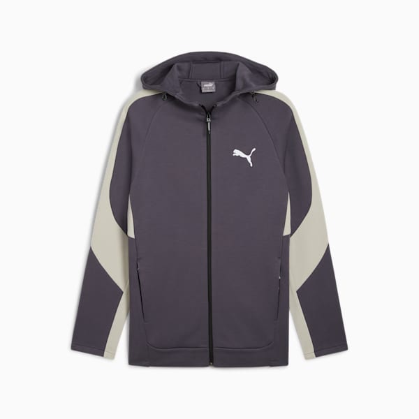 EVOSTRIPE Full-Zip Men's Hoodie, Galactic Gray, extralarge