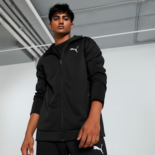 EVOSTRIPE Full-Zip Men's Slim Fit Hoodie, PUMA Black, extralarge-IND