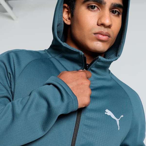 EVOSTRIPE Full-Zip Men's Slim Fit Hoodie, Gray Skies, extralarge-IND