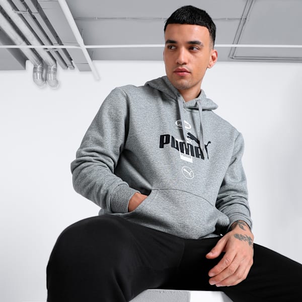 POWER Graphic Men's Hoodie, Medium Gray Heather, extralarge-IND