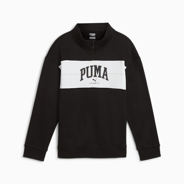 Sudadera de cuello con cremallera juvenil PUMA SQUAD, PUMA Black, extralarge