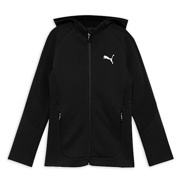 EVOSTRIPE Full-Zip Youth Hoodie, PUMA Black, extralarge-IND