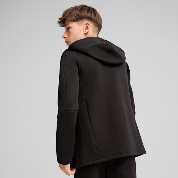 Sudadera con capucha y cremallera completa EVOSTRIPE para niños grandes, PUMA Black, extralarge