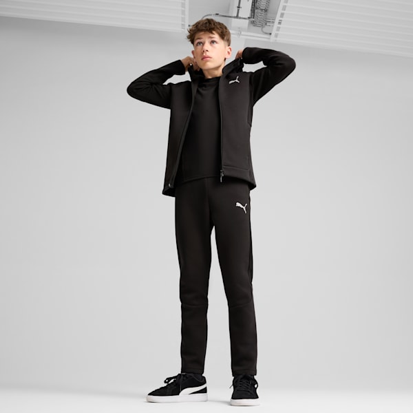 Sudadera con capucha y cremallera completa EVOSTRIPE para niños grandes, PUMA Black, extralarge