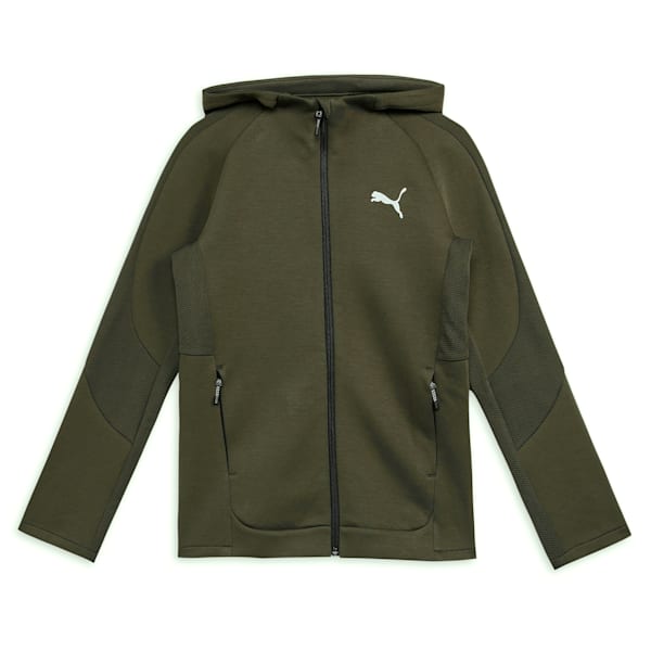 EVOSTRIPE Full-Zip Youth Hoodie, Dark Olive, extralarge-IND