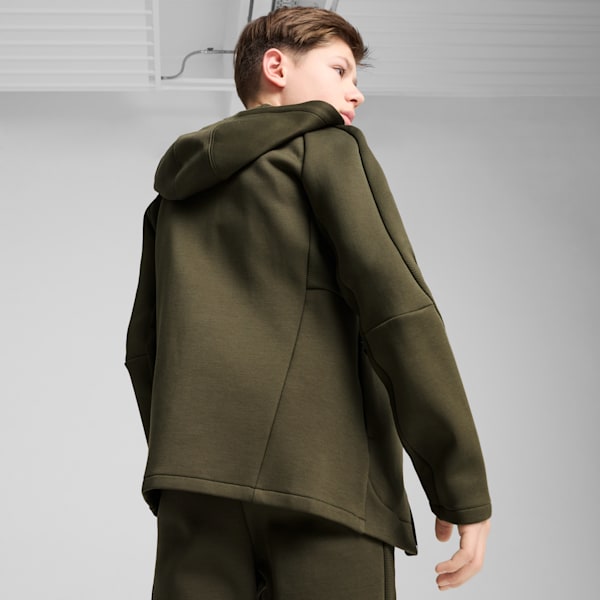 EVOSTRIPE Full-Zip Youth Hoodie, Dark Olive, extralarge-IND