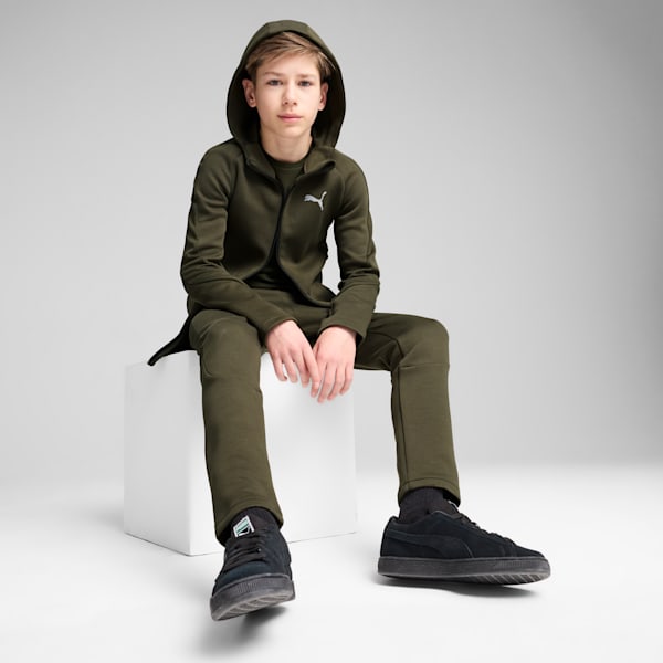 EVOSTRIPE Full-Zip Youth Hoodie, Dark Olive, extralarge-IND