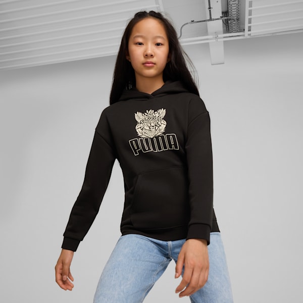 TROPICAT Youth Relaxed Fit Hoodie, PUMA Black, extralarge-IND