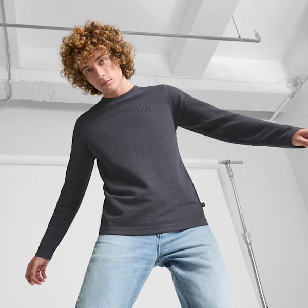 Playera mangas largas para hombre ESS ELEVATED, Galactic Gray, extralarge