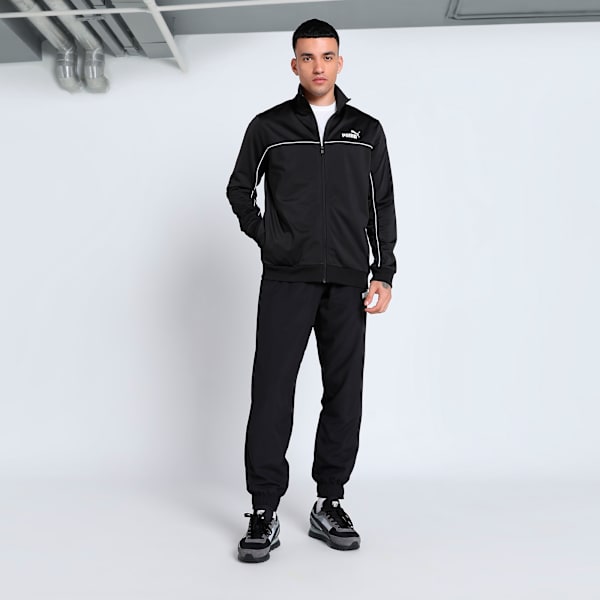 Piping Men's Tracksuit, PUMA Black, extralarge-IND
